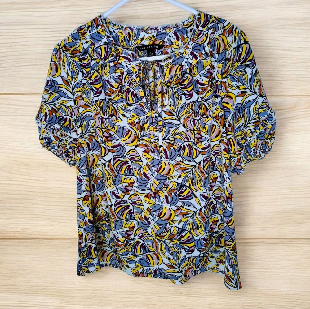 Zac & Rachel Floral Top with Ruffle Bubble Sleeves